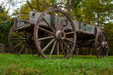 Fototapeta na wymiar An Old Timey Wooden Wagon