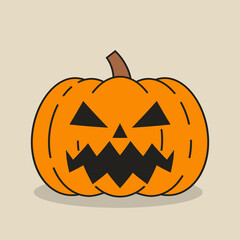 Halloween pumpkin icon. Flat design. Vector illustration
