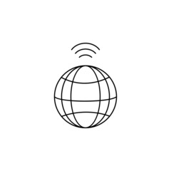 Globe, waves, signal icon in Payment system set