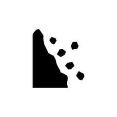 Landslide, stones, slope icon in Safety set