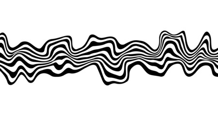 Abstract element with wavy, curved lines. Vector illustration of stripes with optical illusion.
