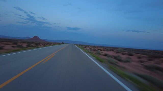 Driving Plate Utah Desert Highway 261 Southbound Evening Multicam Set 02 Front View Southwest USA
