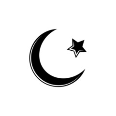 crescent moon and star icon in Turkish set