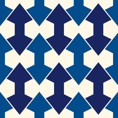 Geometric seamless pattern. Minimal style print. Arrows, pointers, cursors motif ornament. Simple geo shapes background