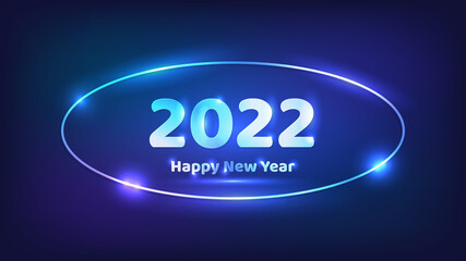 2022 Happy New Year neon background