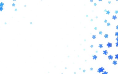 Light BLUE vector natural pattern with flowers.