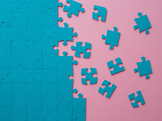 A set of puzzles, the process of collecting in a large pattern. Teamwork and problem solving,...