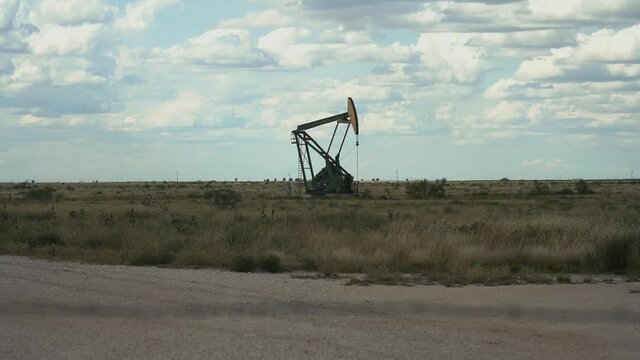 An oil well and pump jack in Texas