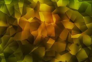 Dark Green, Yellow vector gradient triangles texture.