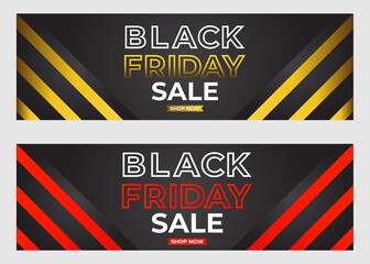 set of black friday sale promotion banners design template. 