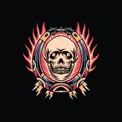 skull tattoo illustration vector design