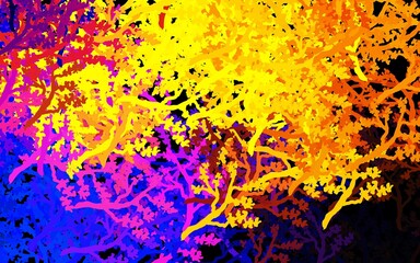 Dark Blue, Red vector abstract background with trees, branches.