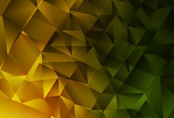 Fototapeta premium Dark Green, Yellow vector layout with lines, triangles.