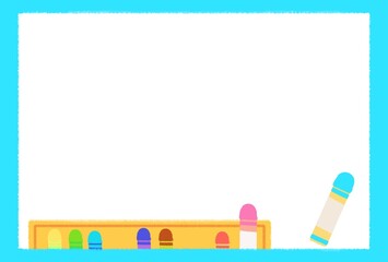 クレヨンフレーム 青