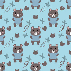 seamless pattern with cartoon animal. Abstract geometric art print. Hand drawn ethnic background with cute animals. Vector illustration