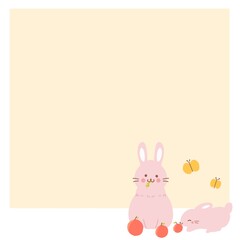 親子のうさぎ フレーム