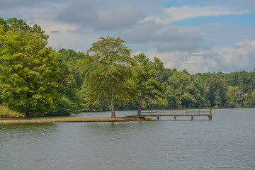 Beautiful view of Lake Lamar Bruce State Park in Saltillo, Lee County, Mississippi