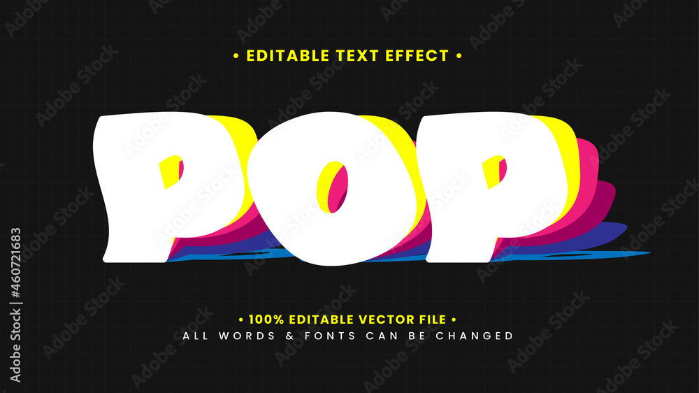 Poster pop folded paper retro vintage 3d text style effect. editable illustrator text style.
