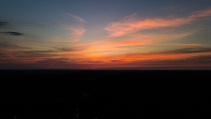 colorful aerial sunset in PA - aerial