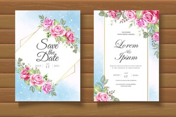 Watercolor Floral Wedding Invitation Card