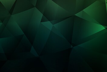 Dark Green vector abstract polygonal background.