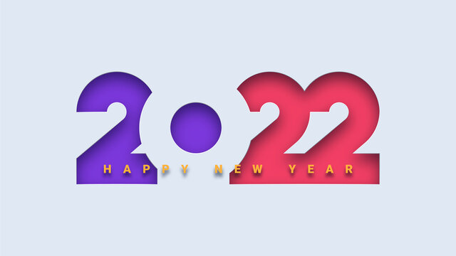 Simple minimalist happy new year 2022 background