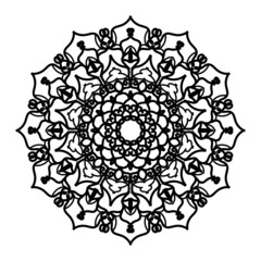 Ornamental Circle Pattern. Hand Draw Mandala. Vintage Decorative Elements. Vector illustration. Red, yellow, blue gradient. For Book, Greeting Card, Invitation, Tattoo. Anti-Stress Therapy Pattern