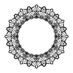 Ornamental Circle Pattern. Hand Draw Mandala. Vintage Decorative Elements. Vector illustration. Red, yellow, blue gradient. For Book, Greeting Card, Invitation, Tattoo. Anti-Stress Therapy Pattern