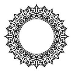 Ornamental Circle Pattern. Hand Draw Mandala. Vintage Decorative Elements. Vector illustration. Red, yellow, blue gradient. For Book, Greeting Card, Invitation, Tattoo. Anti-Stress Therapy Pattern