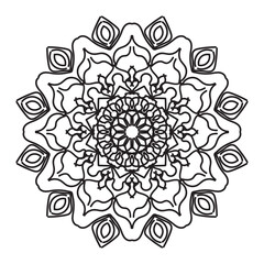 Ornamental Circle Pattern. Hand Draw Mandala. Vintage Decorative Elements. Vector illustration. Red, yellow, blue gradient. For Book, Greeting Card, Invitation, Tattoo. Anti-Stress Therapy Pattern