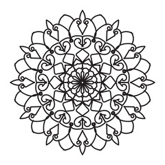 Ornamental Circle Pattern. Hand Draw Mandala. Vintage Decorative Elements. Vector illustration. Red, yellow, blue gradient. For Book, Greeting Card, Invitation, Tattoo. Anti-Stress Therapy Pattern