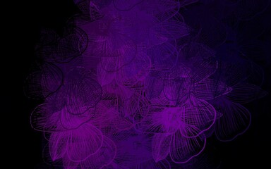 Dark Pink vector elegant background with flowers.