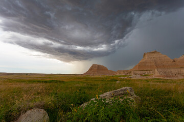 Storm in the badlands South Dakota