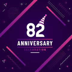 Fototapeta premium 82 years anniversary greetings card, 82 anniversary celebration background free colorful vector.