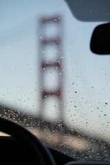 glass drops Golden Gate Bridge 