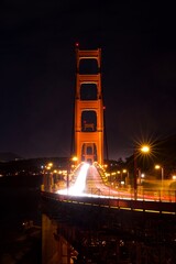 night San Francisco famous Golden Gate Bridge