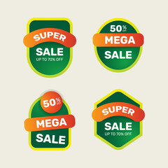 Gradient sale badges collection. - Vector.