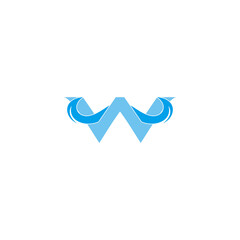 letter w water waves symbol logo vector