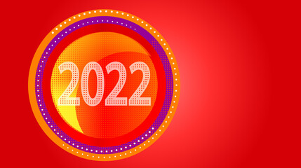 2022. New year concept on a red background. Merry Christmas. Vector illustration EPS10