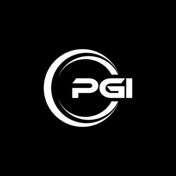 PGI letter logo design with black background in illustrator, vector logo modern alphabet font overlap style. calligraphy designs for logo, Poster, Invitation, etc.