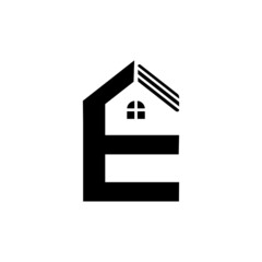E Home design vector template, E Home Logo