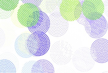 Light Pink, Green vector texture with disks.