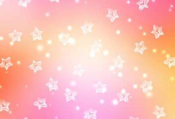 Light Pink, Yellow vector pattern with christmas stars.