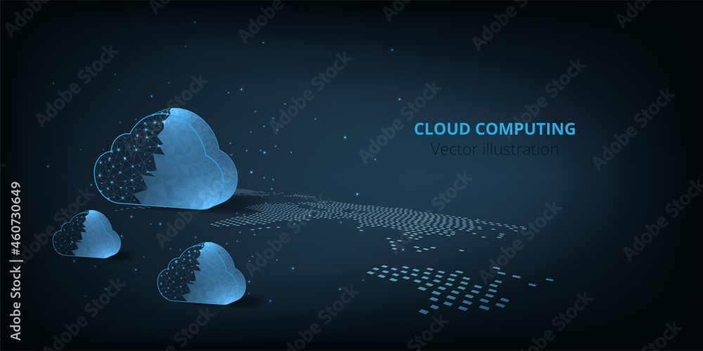 Leinwandbilder cloud computing concept.cloud storage with data protected exchange cloud computing, big data center,