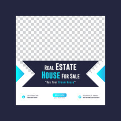 Real Estate Social Media Post Template, home sale web banner design