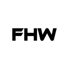 FHW letter logo design with white background in illustrator, vector logo modern alphabet font overlap style. calligraphy designs for logo, Poster, Invitation, etc.