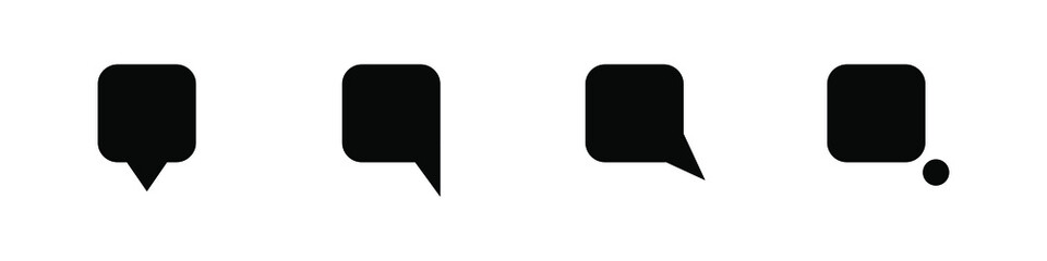 Speech, communication, dialogue bubbles icon set. Vector illustration isolated on white background.