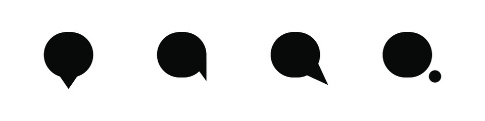 Fototapeta na wymiar Speech, communication, dialogue bubbles icon set. Vector illustration isolated on white background.