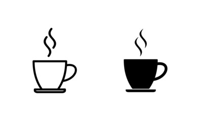 coffee cup icons set. cup a coffee sign and symbol