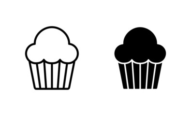 Cup cake icons set. Cup cake sign and symbol
